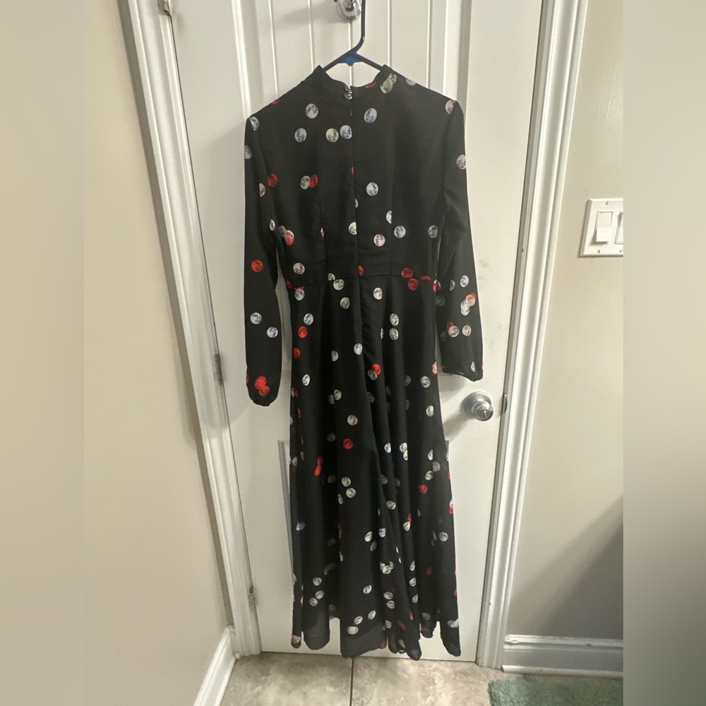Chic Long Sleeve Polka Dot Dress